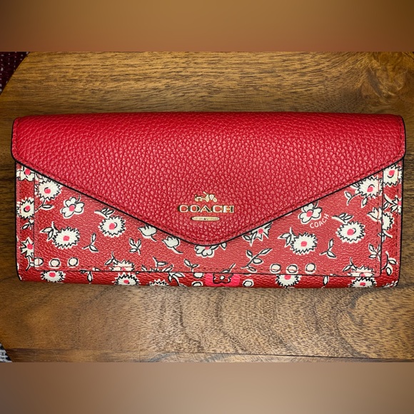 COACH Wild Hearts Print Coated Canvas Wallet w/Box - Picture 3 of 12